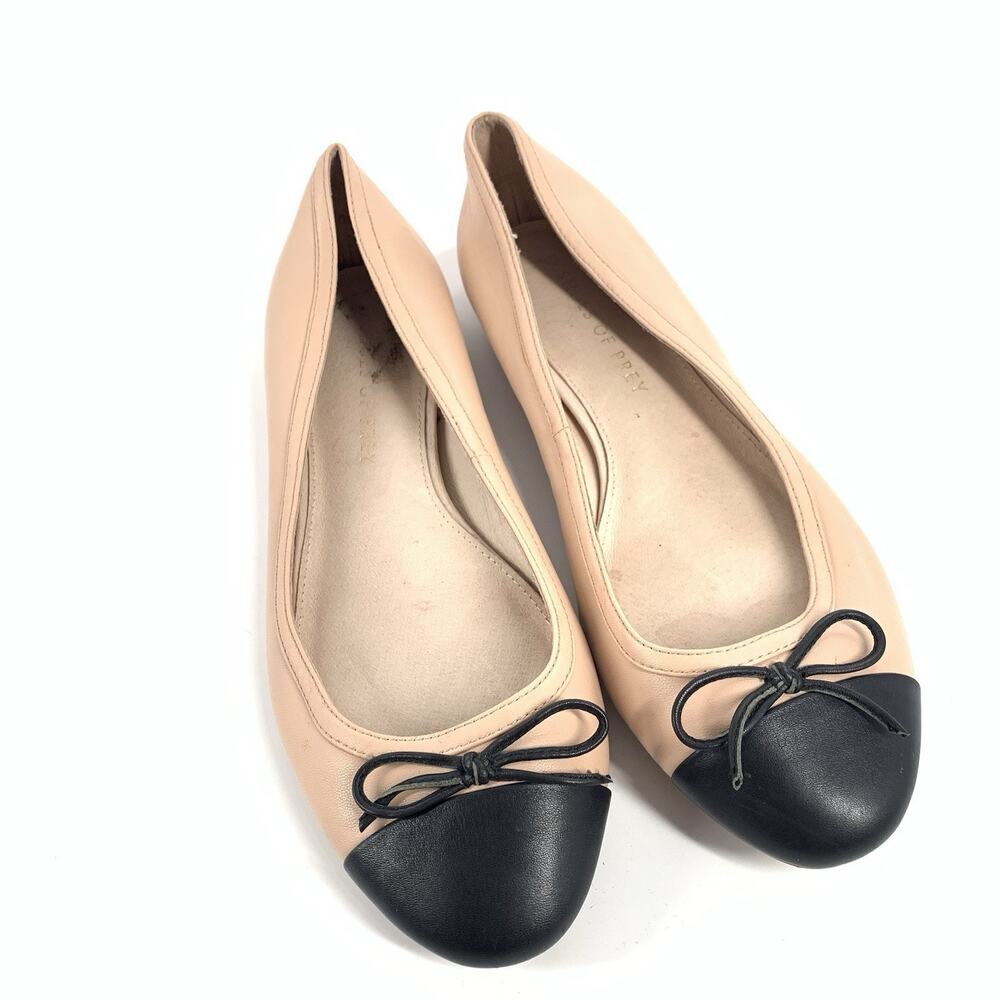 Shoes of Prey Patent NudeCap Toe Ballet Flats Size 7 Wide Womens Nude Black 7W - Picture 2 of 9